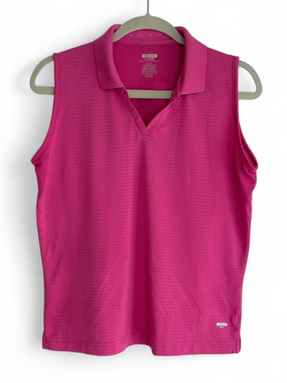 Izod ZoneFX Women's Pink Sleeveless Knit Polo Shirt Size M - Picture 1 of 6